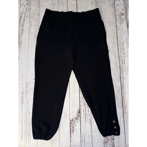 Veronica Beard Solid Black Manisha Pants Size 10 Oversized Pockets